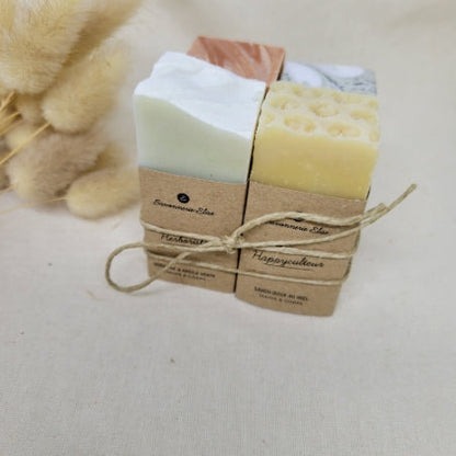 Lot 4 Savons Invités Bio Format Mini - Savonnerie Artisanale -